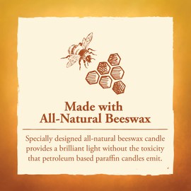 Candle by the Hour 50-Hour Beehive Candle, Eco-friendly Natural Beeswax with Cotton Wick