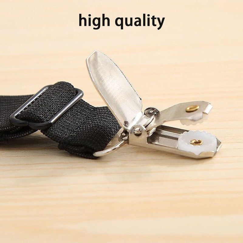 4 pieces adjustable bed sheet straps, triangle bed sheet clips,