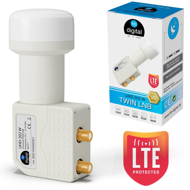 HB-DIGITAL 4x Twin LNB LNC 2 Subscribers Direct (Four Pieces)