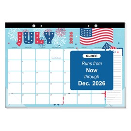 SUNEE Desk Calendar 2025-2026 17x12, 18 Months, JUL. 2025 - DEC. 2026, Academic Calendar 2025-2026, School Year Large Desktop Calendar Monthly for Teacher, Cute with Note