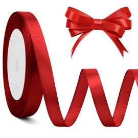 Red Ribbon 10mm Christmas Ribbon 23m Red Ribbons for Gift Wrapping Ribbons for Crafting Red Ribbon Christmas Hair Ribbon Red Satin Ribbon Red Ribbon for Hair, Birthday, Wedding, Party Decorations