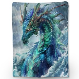 Ti Caldi Mystical Dragon Storm Blanket - Warm, Fluffy & Fuzzy Flannel Throw Blanket, Soft, Cozy & Lightweight for Couch, Bed, Travel & Outdoor Use, Ideal for Adults Kids Men Boys 60×80 in