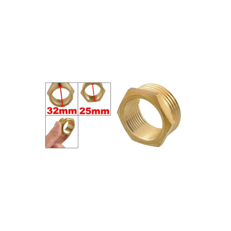 sourcingmap 25mm Female to 32mm Male Thread Adapter Fitting Brass