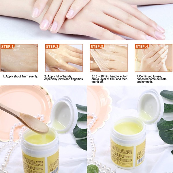 170g Wax Hand Mask, Paraffin Wax for Hands and Feet, Milk Honey Remove Dead Skin Peeling Moisturizing Exfoliating Whitening Hydrating Nourish Foot Mask Skin Care Create A Beautiful Hand