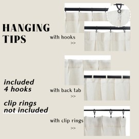 Cream Kitchen Window Cafe Curtains 24x30 Inch Length Over Sink,Modern Farmhouse Style Boho Pinch Pleat Linen Sheer Tier Short Curtains for Small Window