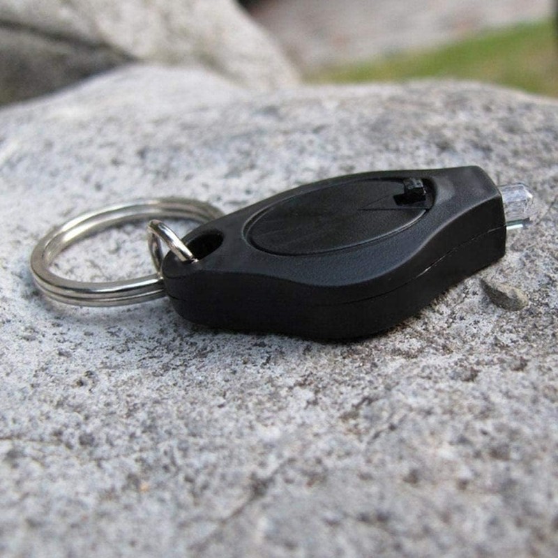 Calsgkspray Black Mini Flashlight Keychain Keychain Lightweight Mobile Black Durable