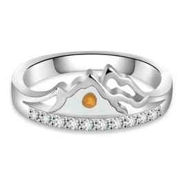 Cujiesp Mustard Seed 925 Sterling Silver Mountain Ring - Nature Faith Jewelry Gift for Women