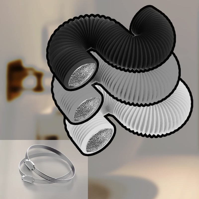 TEAIERXY 4 Inch 8FT-2PC Dryer Vent Hose,Flexible Insulated Air Ducting,Vent