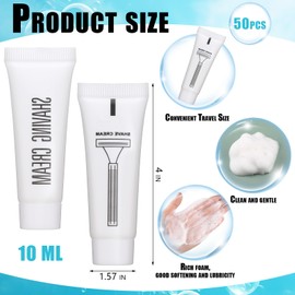 Viozakanry Disposable Shaving Cream Bulk Travel Size 10 Ml/ 0. 35 Fl. oz Shave Cream for Hotel Camping Travel Homeless Toiletries(50 Pcs)