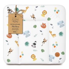 Changing Mat Washable and Waterproof 75 x 72 cm - Changing Mat for Laying on Changing Table Changing Table Changing Table or Washing Machine Changing Mat 75 x 72 Safari