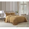Beatrice Home Fashions Medallion Chenille Bedspread, Standard Sham, Gold