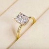 EAMTI 3CT 925 Sterling Silver Gold Engagement Rings Radiant Cut