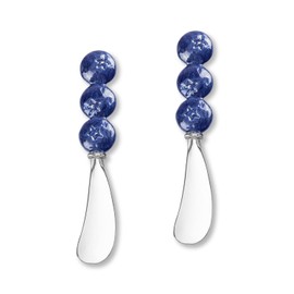 Wine Things 2-Piece Cheese and Butter Spreader Knives Zinc Alloy Cheese Spreader Set (Blueberry)