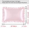 HommxJF Blush Pink Satin Ruffled Pillow Cases for Hair and