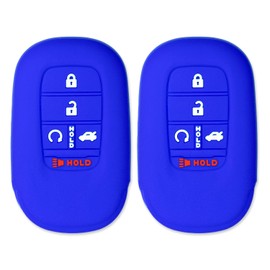 StandardAutoPart Silicone Key Fob Cover for Honda Civic Accord HR-V Pilot CR-V Sport SI EX EX-L Touring 2022 2023 2024 2025 – Soft Rubber Protective Case (Double Blue - 2 Pack)