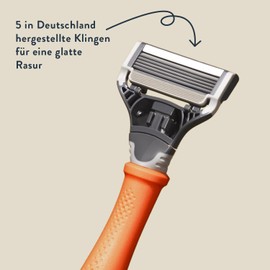 Harry's Wet Razor for Men - Orange Handle Razor Set - 10 Replacement Razor Blades