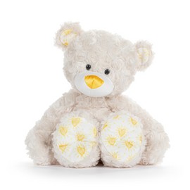 DEMDACO Tender Blessings 13 x 6 Inch Polyester Stuffed Animal Plush Bear, Yellow and White, Miracle Baby
