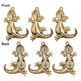 ALIWINER Gold Gecko Hooks Hanging Wall Mounted Hooks Set Decorative Hook Wall Hanger for Robe Set of 3