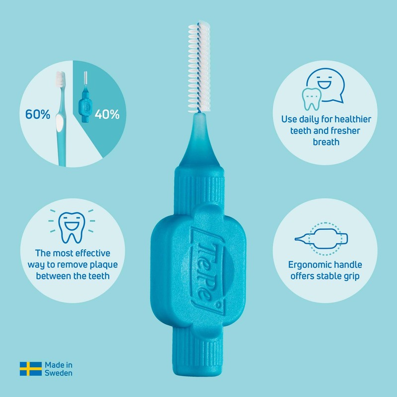 TePe Interdental Brush, Original, Purple, 1.1mm/ISO 6, 8pcs, Plaque Removal,