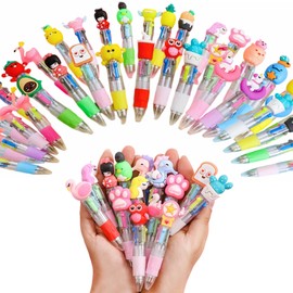 SUQ 30PCS Pens for Kids, 4 in 1 Novelty Pens for Kids, Cute Multicolor Ballpoint Pen, Children Birthday Gift Favours Party Gift and Class Fifts