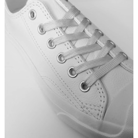 Shoeslulu 46 Premium Flat Colorful Fashion Sneakers Shoelaces ([Flat] 46 in. (117 cm), [Metallic] Platinum Silver)