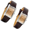 Men's Square Watch Retro Vintage Quartz Analog Silver Tone Case