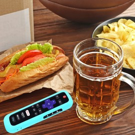 2 Pack Remote Case/Battery Cover for TCL Roku Smart TV Steaming Stick Remote, Silicone Protective Controller Universal Sleeve Skin Glow in The Dark Blue and Green