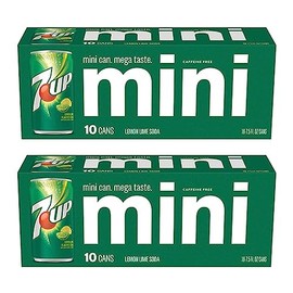 Mini 7up Sodas - 10 pack (2 cases of 10 packs for a total of 20 cans)