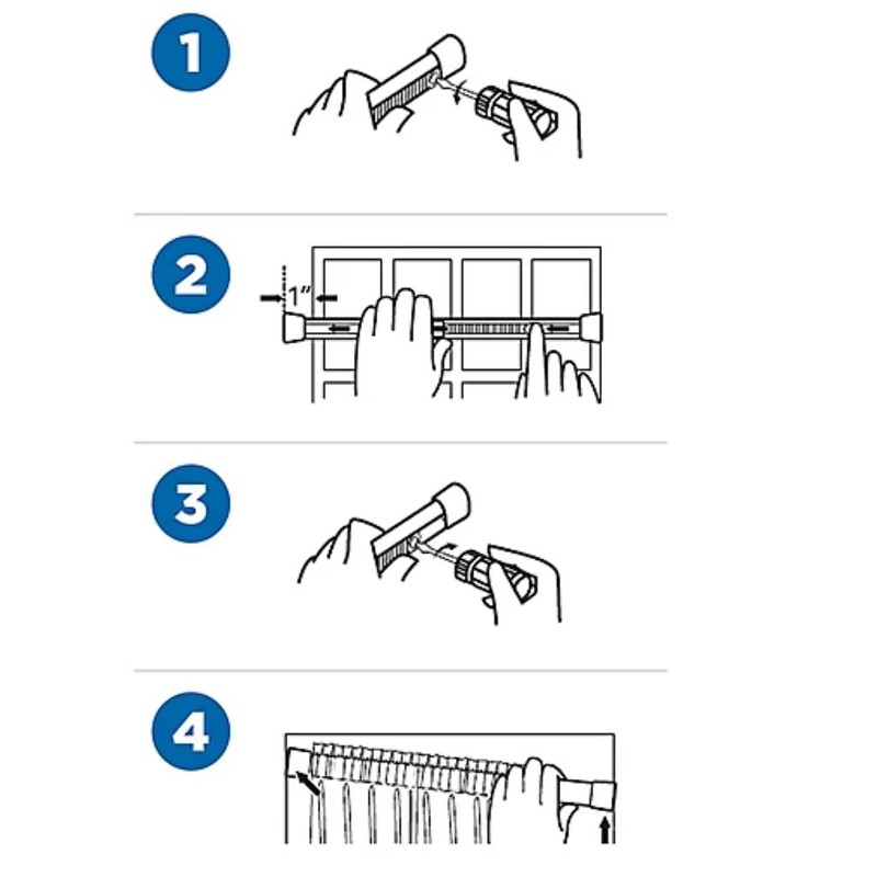 Graber Oval Spring Tension Curtain Rod 22 to 36-Inch Adjustable