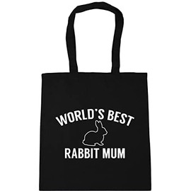 Hippowarehouse World's best rabbit mum Tote Shopping Gym Beach Bag 42cm x38cm, 10 litres