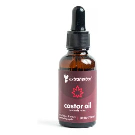 Extraherbos Aceite De Ricino Puro, 100% Natural, Para Pestañas Y Cejas
