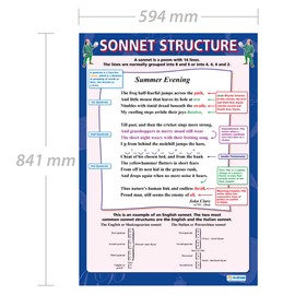 Sonnet Structure | English Literature Posters | Laminated Gloss Paper measuring 850mm x 594mm (A1) | English Lit Classroom Posters | Education Charts by Daydream Education