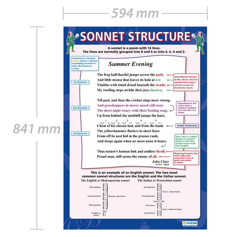 Sonnet Structure | English Literature Posters | Laminated Gloss Paper