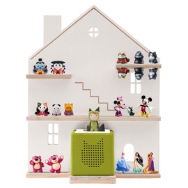 YUXSM Tonie Shelf House for Toniebox,Magnetic Wooden Floating Shelves Compatible with Tonie Accessories, Characters & Figures, Display Collection，Tonie Shelf（White S）