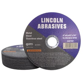 25 Pack 6" Cut-Off Wheels Lincoln Abrasives .045" Metal & Stainless Steel