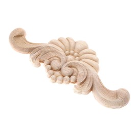 MUXSAM 4Pcs Classical Corner Onlay Applique Wood-Carved Clear Flower Exquisite Flower for Door Home Furniture 22x9cm/8.66"x3.54"