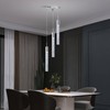 Upfelw Modern Crystal Chandelier 3-Lights, Spiral LED Raindrop Kitchen Island