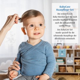 Reer BabyCare 81070 Hair Care Set 2-Piece Goat Hair Brush and Scab Comb White