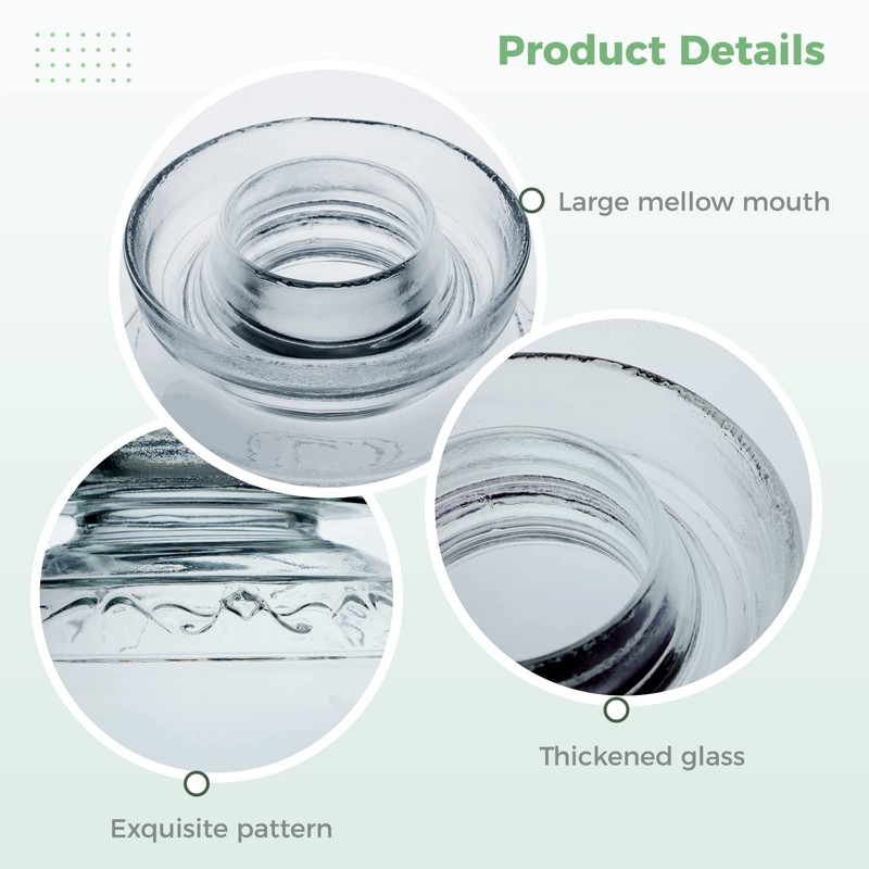 Anjetan 1.5L/2.5L/4.5L Glass Fermenting Jar, Large Capacity Sealed Pickle Jar,