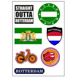 Daged Netherlands Rotterdam Sticker Card 7 Pieces – Car Motorcycle Biker Flag Vinyl ST