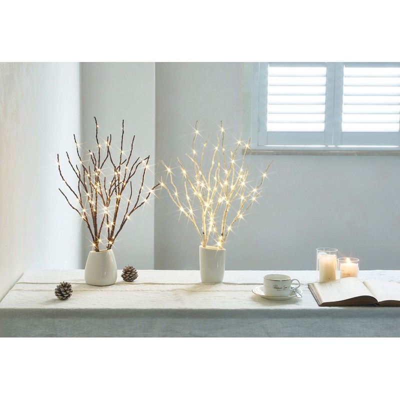 Fudios Lighted Branches with Timer Battery 70 Warm White LED