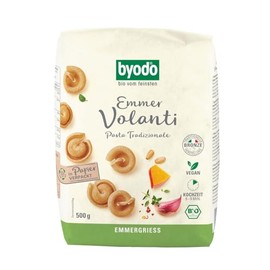 Organic Emmer Volanti Pasta, 500 g, Byodo | 100% Organic Ingredients | Traditional with Bronze Matrices | Perfect Al Dente Bite | Italian Emmergrit | Cooking Time 8-9 Minutes