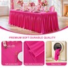 2 Packs Hot Pink Spandex Tablecloths Rectangle Tables 4ft, Stretch