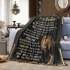 Brother Gifts, Brother Birthday Gifts, Gifts for Brother Blanket, Big Brother Gifts Adult, Brother Gift from Sister Brother Blanket 150x130CM, to MY Brother Gift for Birthday Christmas Fathers Day