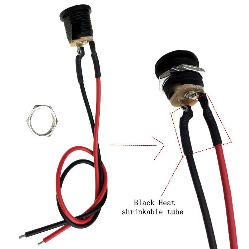 RUNCCI-YUN DC Female Panel Mount Socket,5.5 x 2.1 MM DC