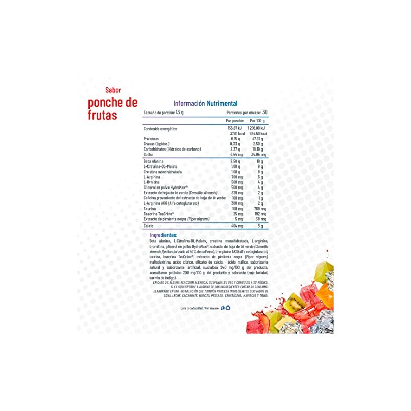 Pre entreno Fit Soul Dynamite Soul Suplemento Pre-Workout 30 servicios