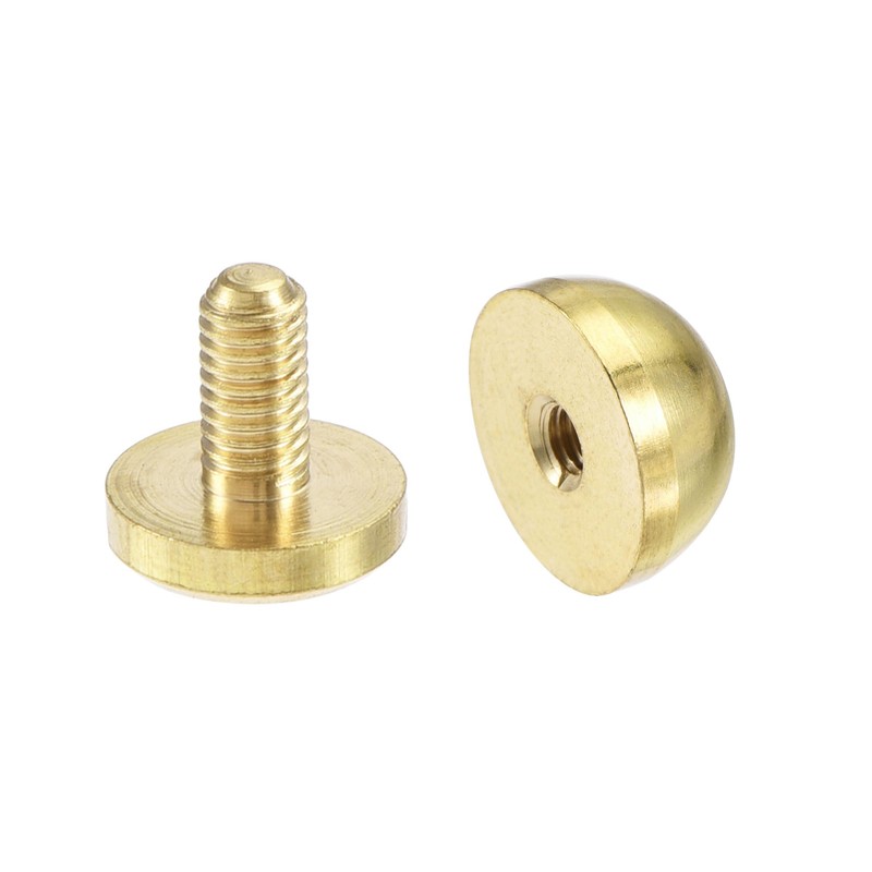sourcing map 12x7mm Round Studs Rivet Purse Handbag Feet Spike