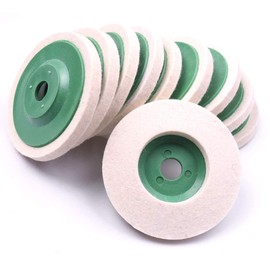 ATOPLEE Wool Polishing Wheel Disc,10pcs 98mm Dia Buffing Wheel for 4 Inch Angle Grinder,Wool Felt Polishing Wheel for Metal,Marble,Wood(Hole Diameter:16mm)