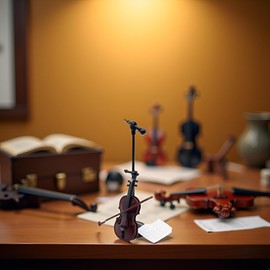 Juroicessry Miniature Violin with Stand, Bow and Case Perfect Mini Musical Instrument for Dollhouse Decoration and Collectors Home Decoration Acoustic Violins