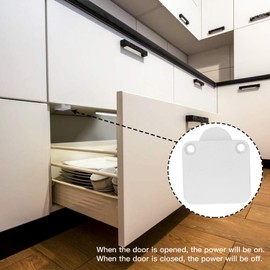 Greluma 3 Pcs Cabinet Lamp Switch, 250V 2A Wardrobe Touch Switch, Normally Closed Door Contact Switch for Furniture Door, Furniture Switch, Rod Switch, LED